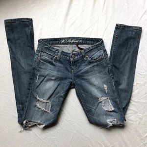Guess Jeans Foxy Skinny Leg, Ripped Light Wash